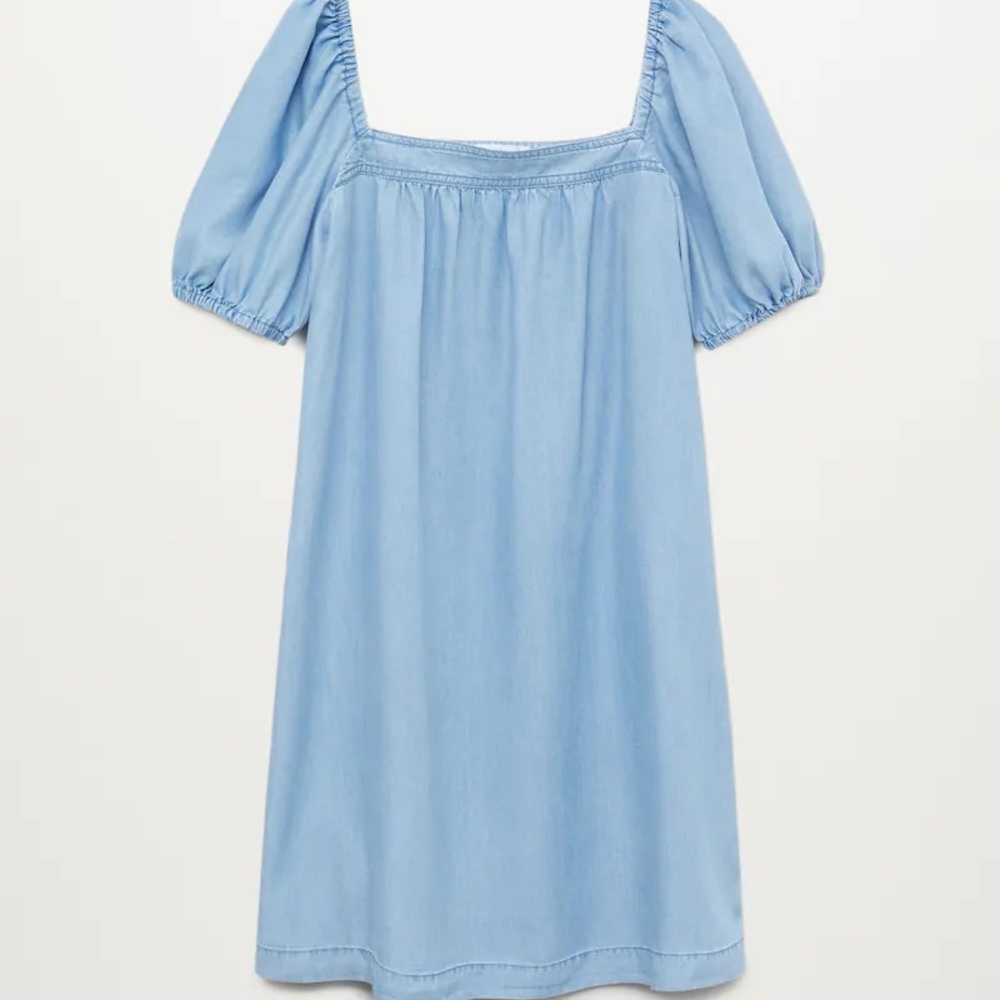MNG light weight denim puff sleeved dress